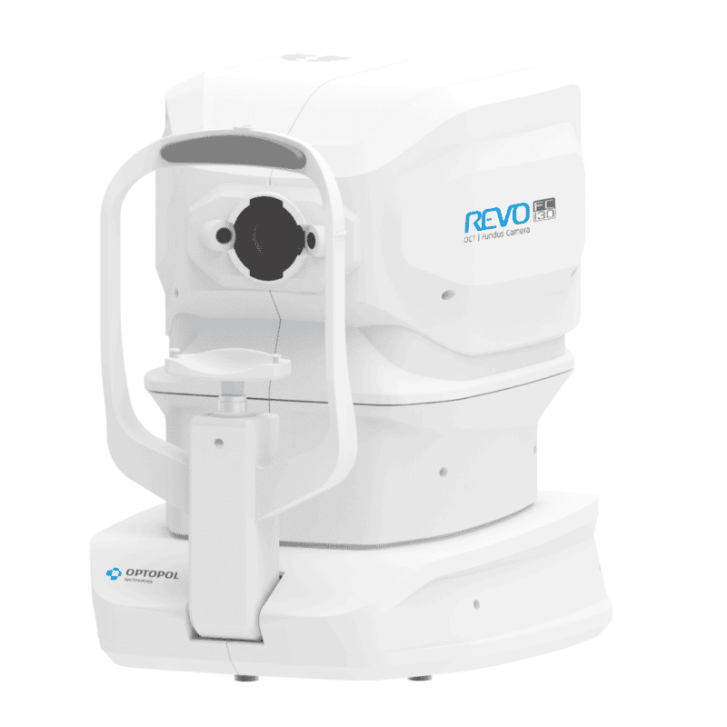 OCT Revo FC 130 fundus kamera fra siden