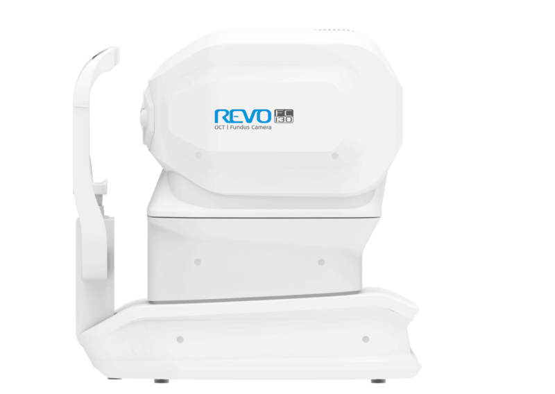 OCT Revo FC 130 fundus kamera maskine fra siden af